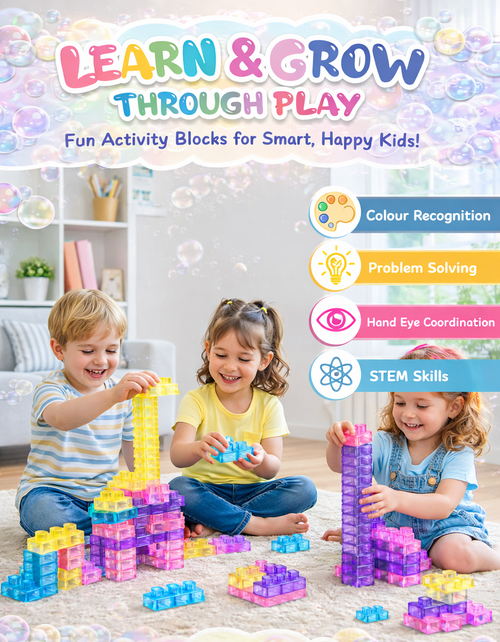 Gummy Blocks – Soft Building Blocks for Toddlers & Kids (40pc)